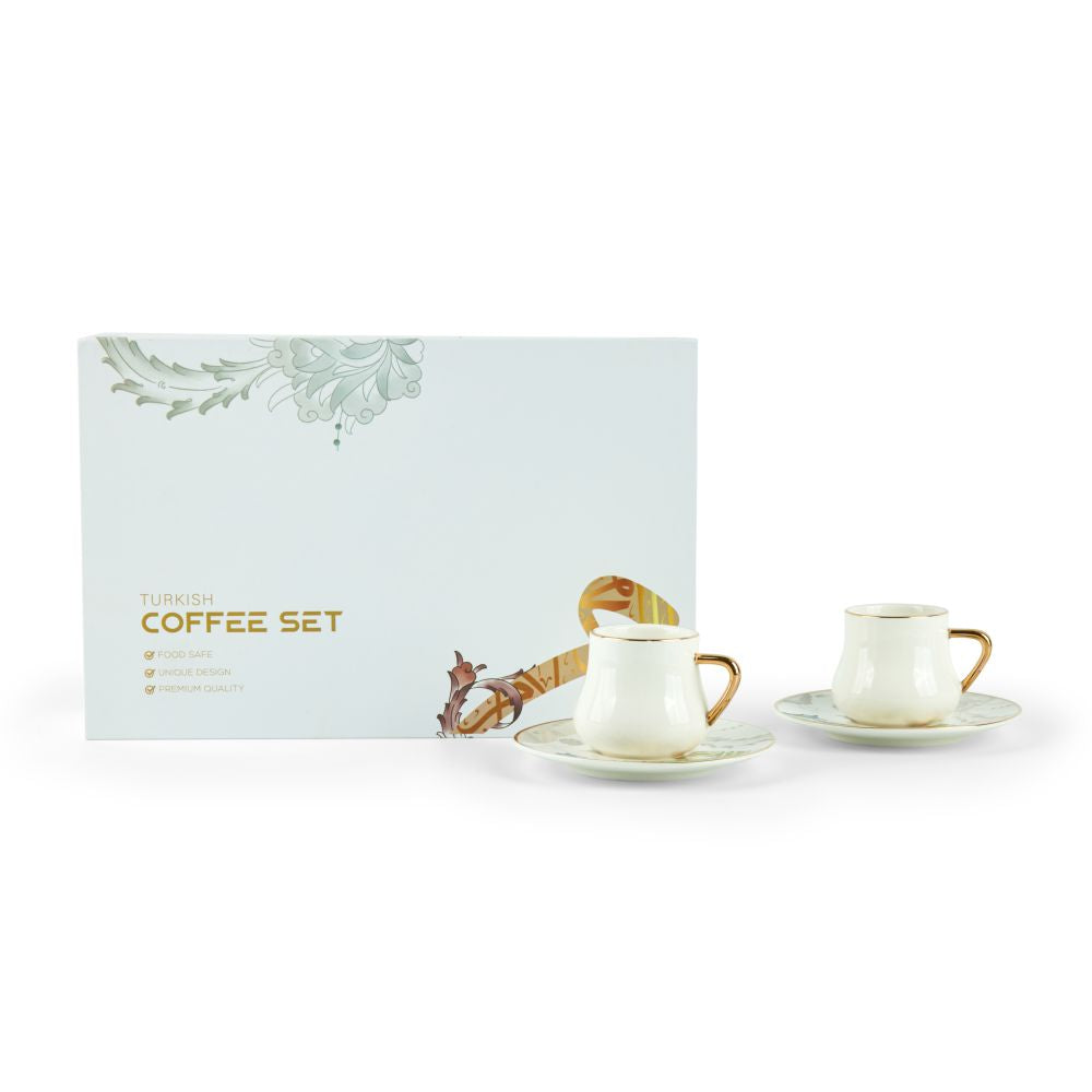 Dunes - Espresso /Turkish Coffee Set (12-Pc) - White & Gold