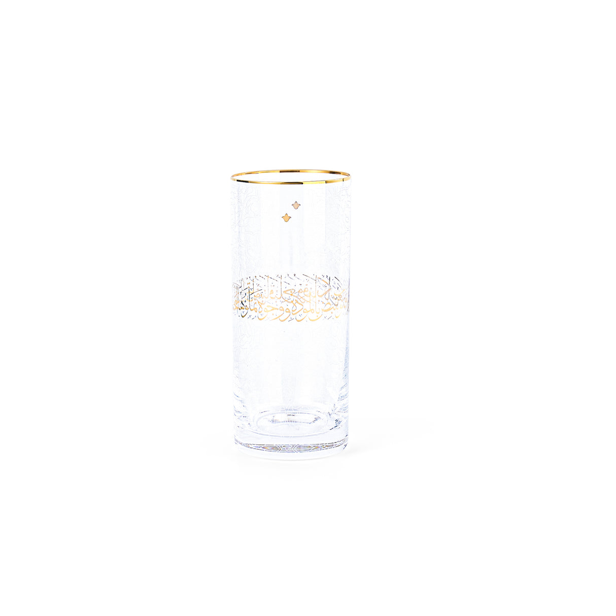 Elegant Joud- Glass Jug & 6 Tall Cups - Gold