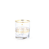 Elegant Joud- Glass Jug & 6 Short Cups - Gold