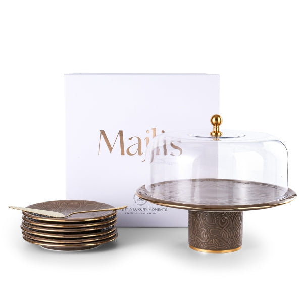 Luxury Majlis - Cake Set (Set of 9) - Glossy Brown