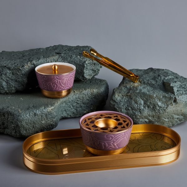 Luxury Majlis - Incense Burner Set - Glossy Purple