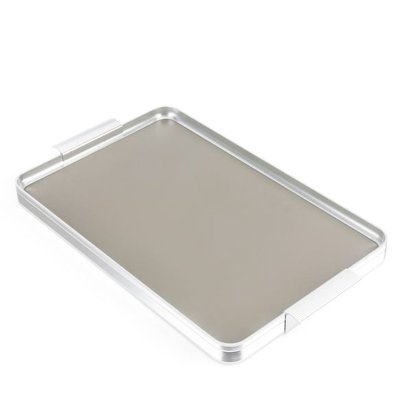 Stylish Lilac - Serving Stainless Steel Tray - Grey & Silver