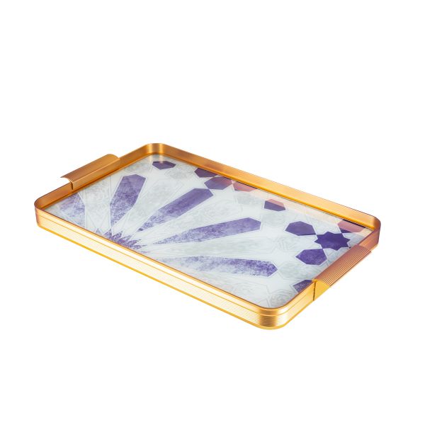 Amal - Stainless Steel Tray - Purple & Gold