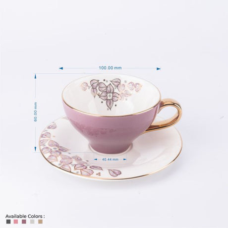 Stylish Lilac - Cappuccino Cups- Pink & Gold
