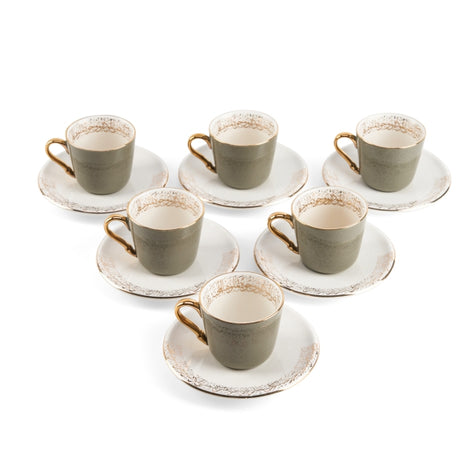 Elegant Joud- Cappuccino Cups -Grey & Gold