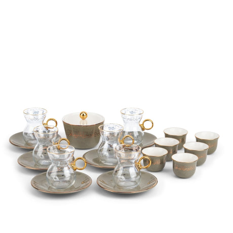 Elegant Joud- Tea Set (Set of 19) -Grey