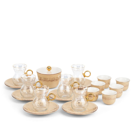 Elegant Joud- Tea Set (Set of 19) -Beige