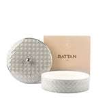 Rattan- Medium Date Bowl- Grey & Silver