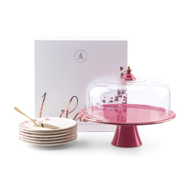 Stylish Lilac -  Cake Set (Set of 9) - Pink & Gold