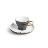 Crown - Cappuccino Cups (12-Pc)- Black & Gold