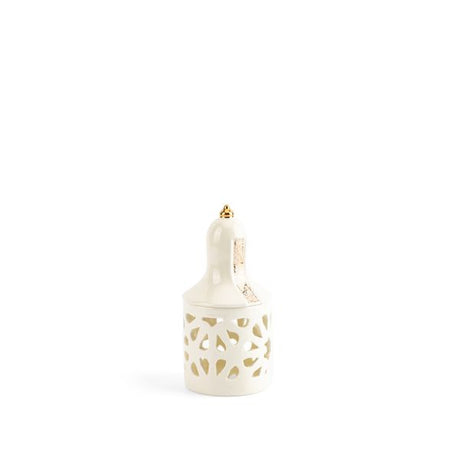 Luxury Noor - Small Lantern Candle Holder - White & Gold