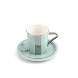 Luxury Noor - Cappuccino Coffee Set (12-Pc) - Blue & Silver
