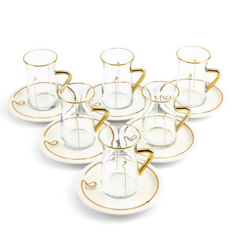 Luxury Noor - Tea Set (12-Pc) - White & Gold