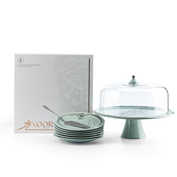 Luxury Noor - Cake Set (9-Pc) - Blue & Silver