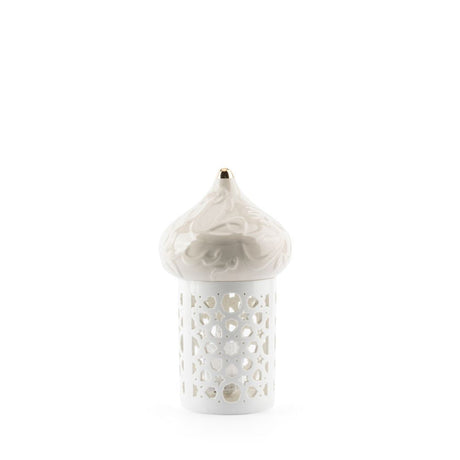 Diwan - Medium Lantern Candle Holder - Beige & Gold
