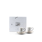 Diwan - Cappuccino Cups (12-Pc) - Pearl & Silver