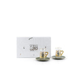 Diwan - Tea Set (12-Pc) - Olive Green & Gold