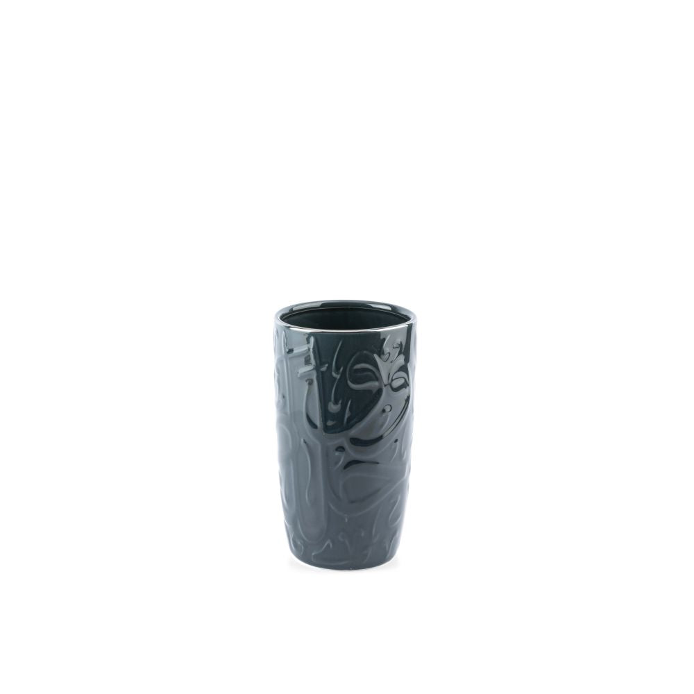Diwan - Medium Decorative Vase  - Dark Blue & Silver