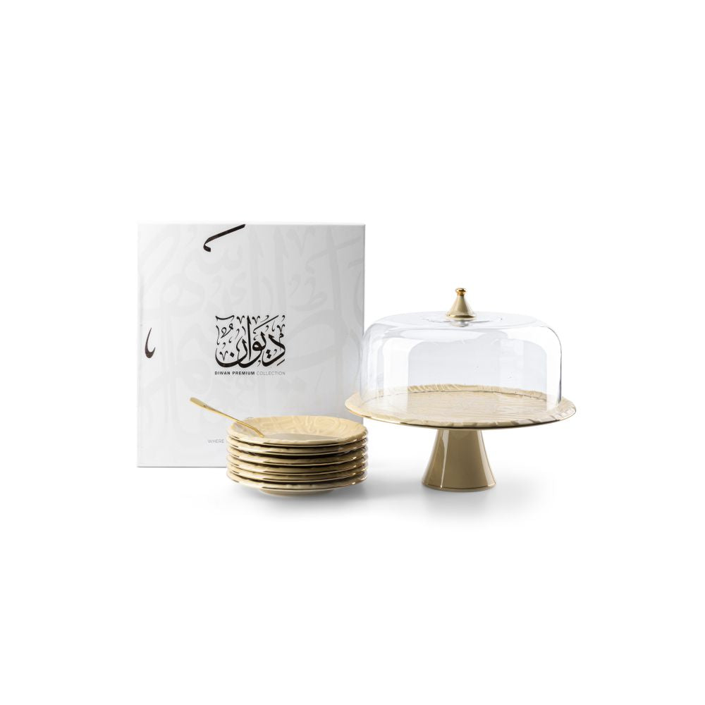 Diwan - Cake Set (9-Pc) - Ivory & Gold