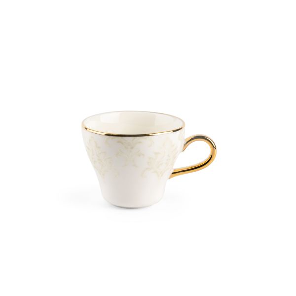 Classy Harir - Esspresso /Turkish Coffee Cups, (12-Pc)- Beige & Gold