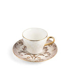 Classy Harir - Cappuccino Cups, (12-Pc)- Brown & Gold