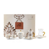 Classy Harir - Tea Set (19-Pc) - Beige & Gold