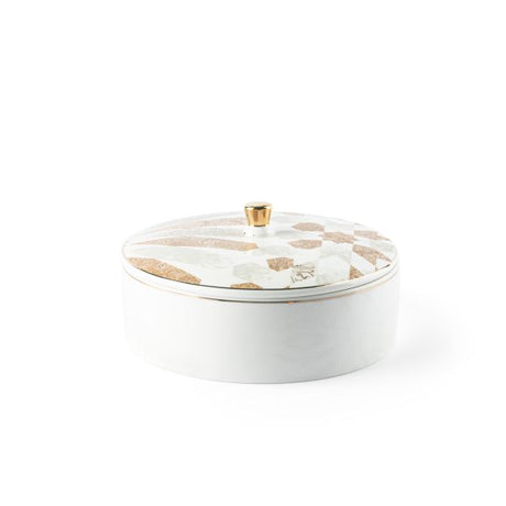 Amal - Medium Date bowl - Beige & Gold
