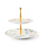 Amal - 2-Tier Plate (7.5"+10") -Blue & Gold