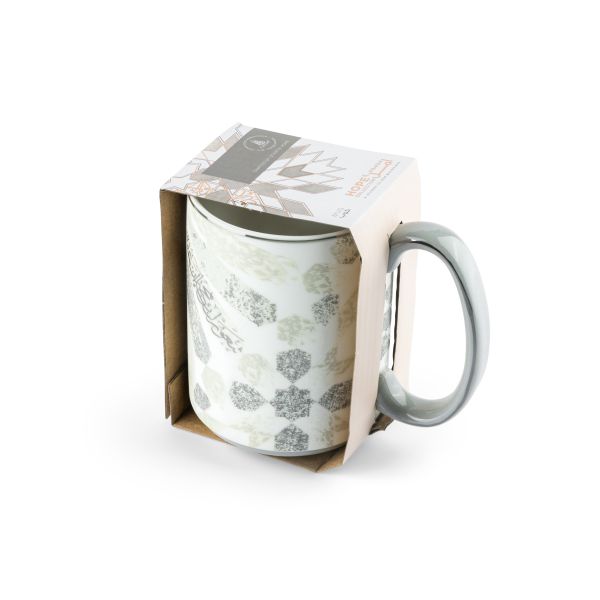 Amal - Single Single Coffee Mug (350 ml)- Grey & Silver