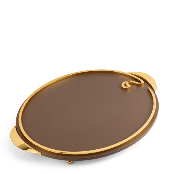 Nour - Serving Tray - Brown & Gold