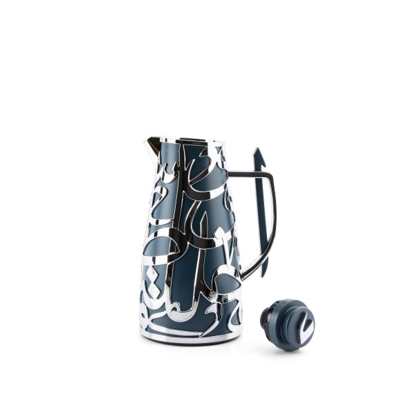 Luxury Diwan - Vacuum Flask - Dark Blue & Silver